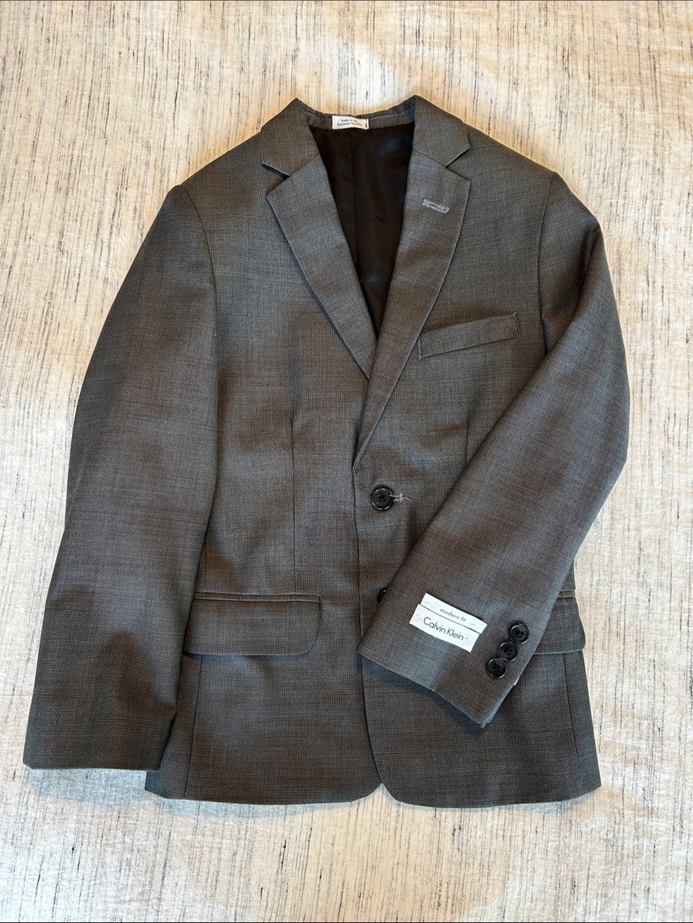 Calvin Klein Boy's Gray Notch Lapel Sport Coat